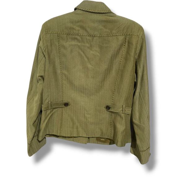 Coldwater Creek women's olive green lightweight button-down Jacket - Picture 4 of 7